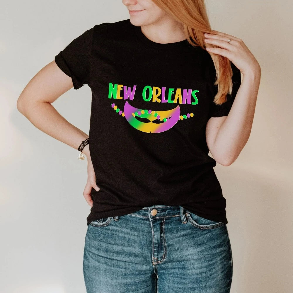 New Orleans Mardi Gras Shirt, Mardi Gras Celebration Tee, Festival T-Shirt, Carnival Gift for Her Him, Saint New Orleans Tees