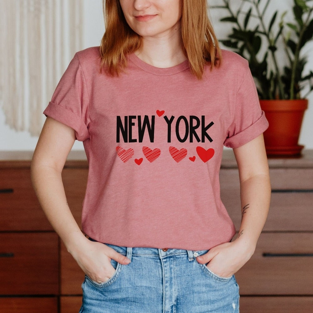 New York Family Shirt, Summer Vacation Tee, Couples Matching TShirt, Patriotic USA Shirt, Valentines Day Birthday Holiday Gift