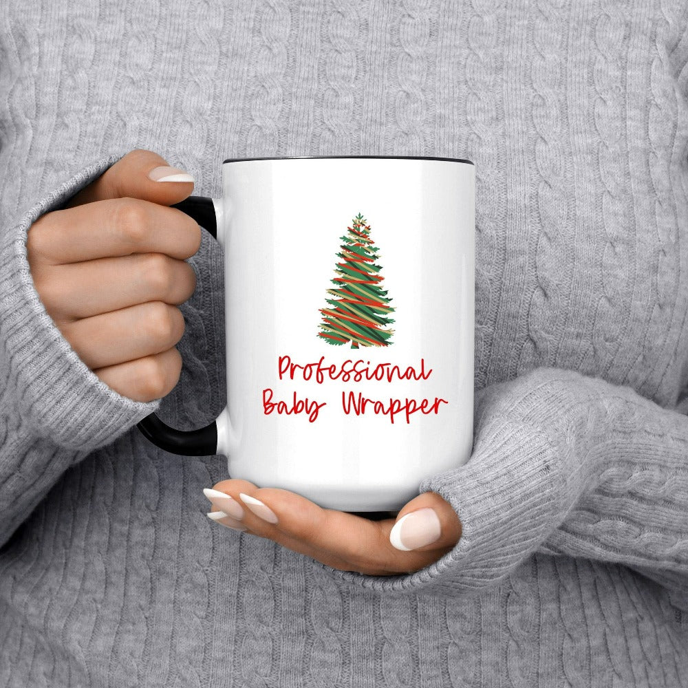 Nurse Christmas Mug, Professional Baby Wrapper RN Nurse Christmas Coffee Mug, Neonatal Neonate Nurse Xmas Cup Ideas, Mother Baby Maternity Mug