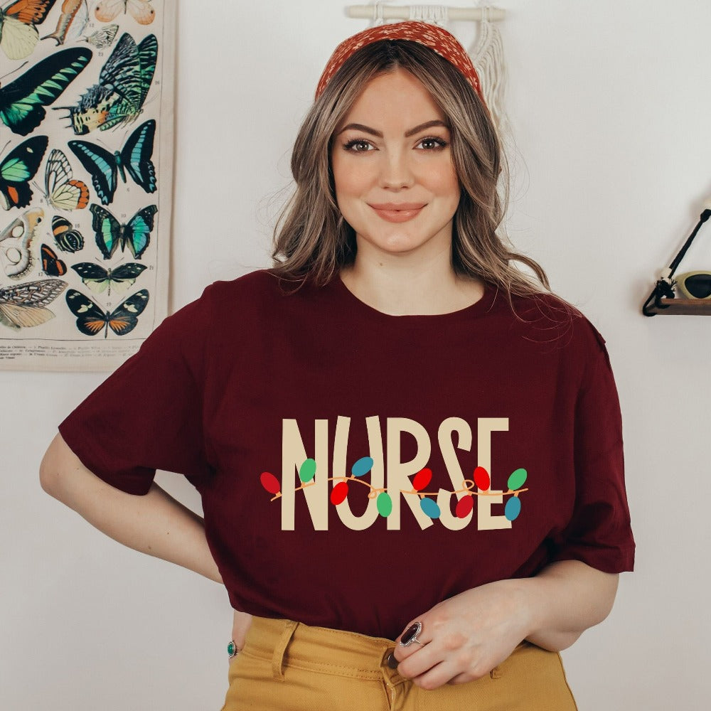 Nurse Christmas Shirt, Christmas Holiday Present, ER Nurse Nursing Graduate Gift for Christmas, Emergency Department RN Surgical Tee