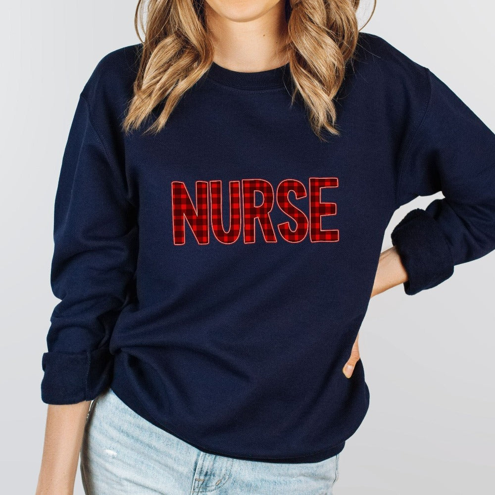 Nurse Christmas Sweatshirt, Nurses Christmas Tops, Nursing School Holiday Sweater, Cute Christmas Gift Ideas for Nurses, Nurse Shirt