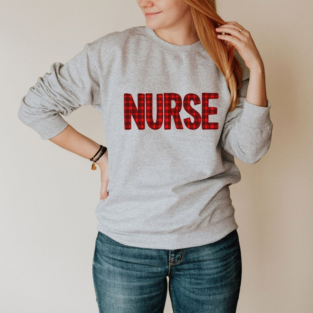 Nurse Christmas Sweatshirt, Nurses Christmas Tops, Nursing School Holiday Sweater, Cute Christmas Gift Ideas for Nurses, Nurse Shirt