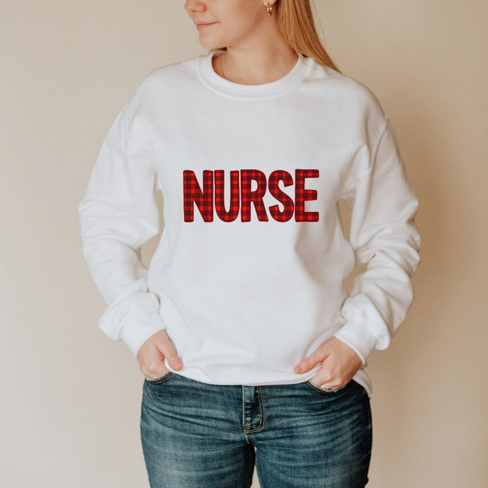 Nurse Christmas Sweatshirt, Nurses Christmas Tops, Nursing School Holiday Sweater, Cute Christmas Gift Ideas for Nurses, Nurse Shirt