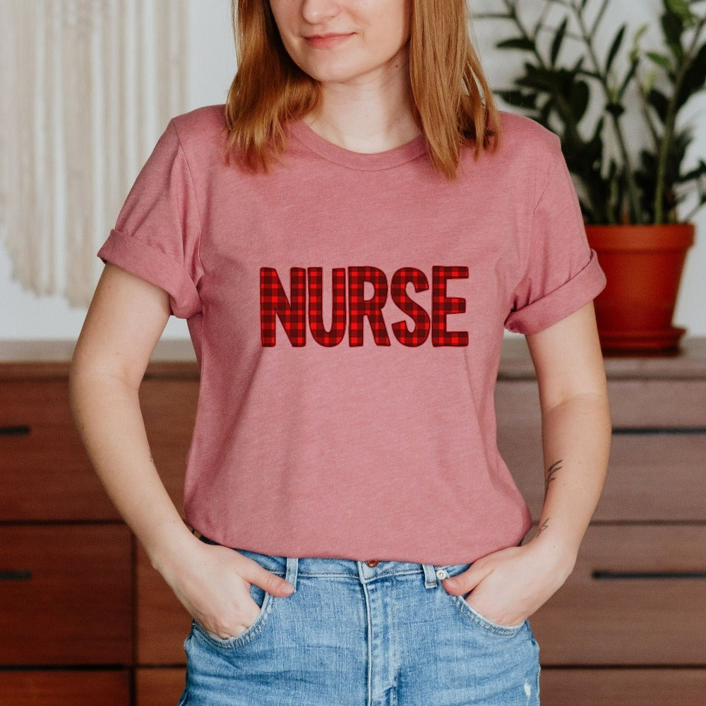 Nurse Shirt for Christmas, Nursing School Nurse Gift Ideas, Nurse Christmas T-shirts, Nurse Xmas Shirts, Trendy Women's Holiday Shirt