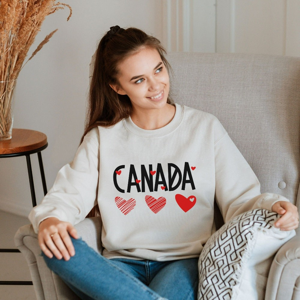 Oh Canada Sweatshirt, Canada Traveler Souvenir Gift for Couples Friends, Canadian Valentine's Day Gift, Canada Pride Shirt, July 1st