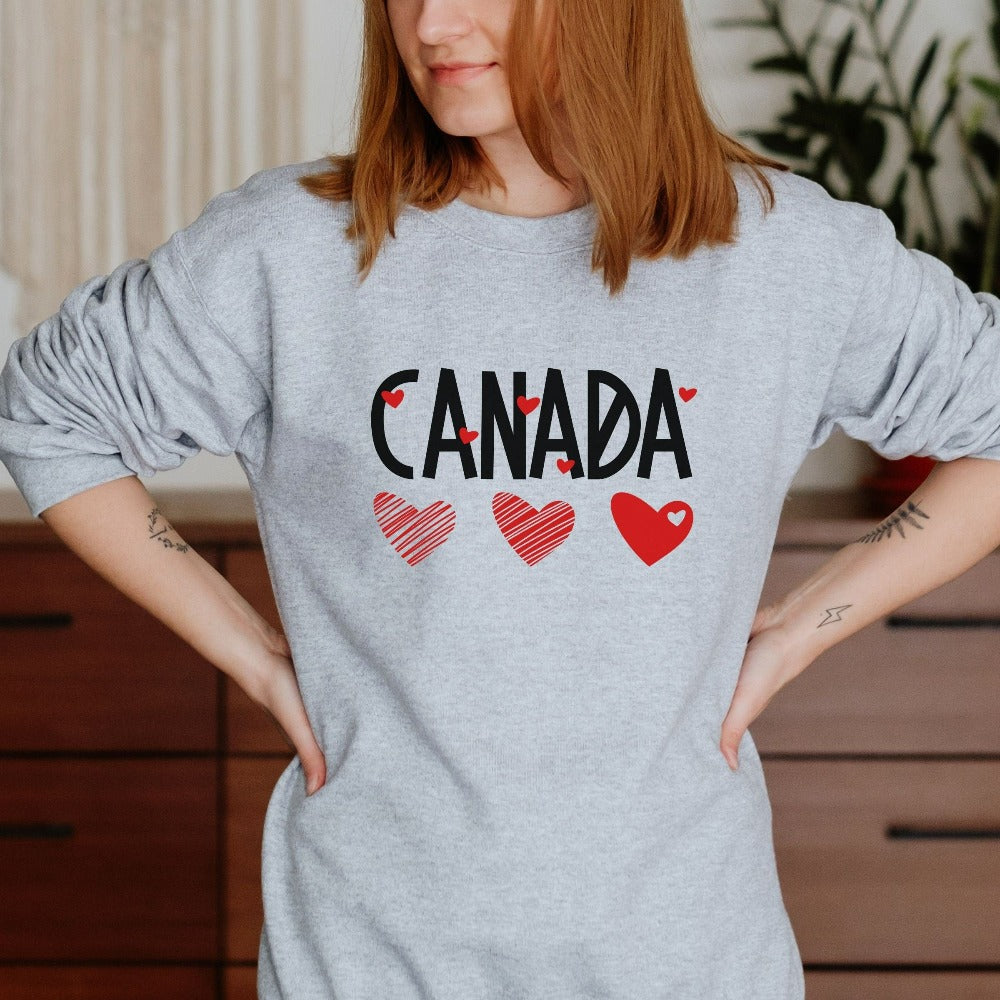 Oh Canada Sweatshirt, Canada Traveler Souvenir Gift for Couples Friends, Canadian Valentine's Day Gift, Canada Pride Shirt, July 1st
