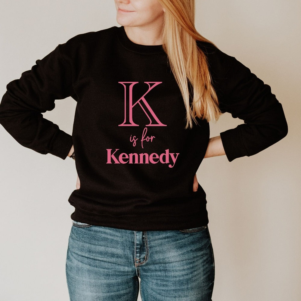 Customize this fun alphabet sweatshirt gift idea for teacher, trainer, instructor and homeschool mama. Also works for multiple Letter Name combinations for a custom look. Show appreciation to your favorite grade teacher with this minimalist humorous shirt. Perfect for elementary, middle or high school, back to school, last day of school, summer or spring break. Great outfit for everyday use both in and out of the classroom.