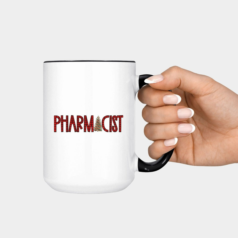 Pharmacist Coffee Mug for Christmas, Merry Christmas Gift for Pharmacist, Pharmacy Staff Santa Ho Ho Gift Idea, Winter Holiday Gifts 