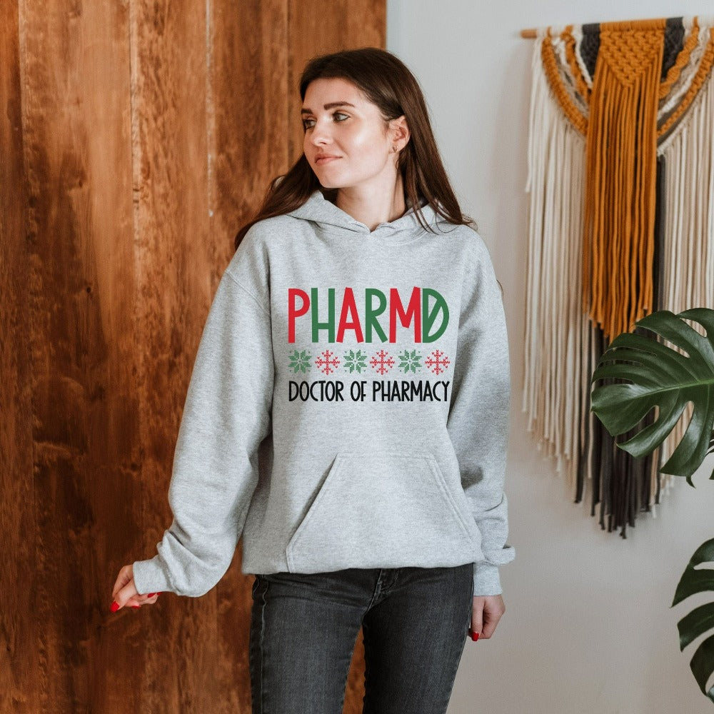PharmD Christmas Sweatshirt, Matching Pharmacy Student Christmas Sweater, Women Holiday Top, Christmas Gift for Doctor of Pharmacy