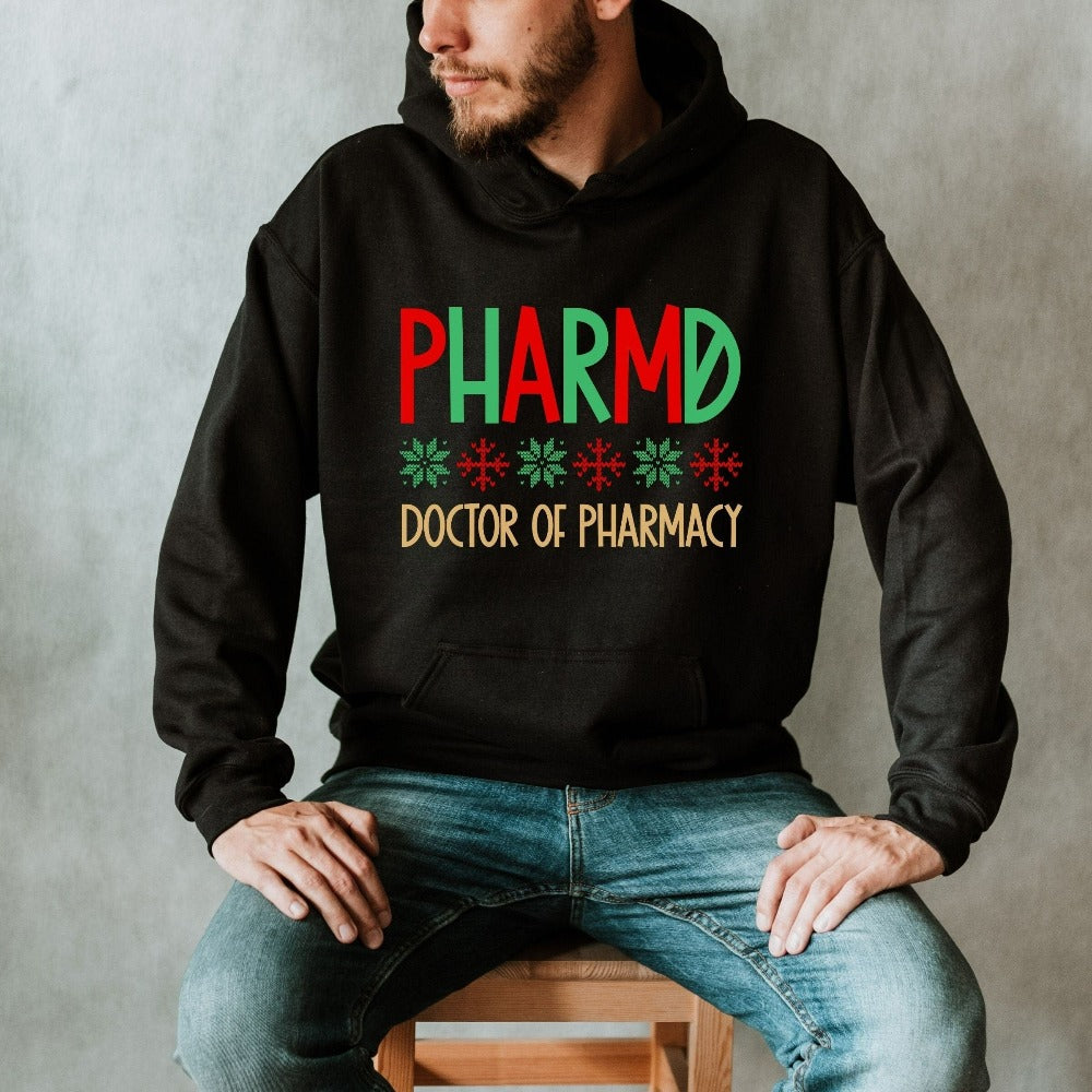 PharmD Christmas Sweatshirt, Matching Pharmacy Student Christmas Sweater, Women Holiday Top, Christmas Gift for Doctor of Pharmacy