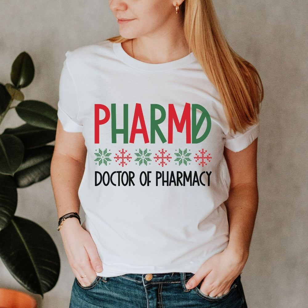 Funny Christmas Pharmacy Crew Cute Gifts Snowflakes Christmas