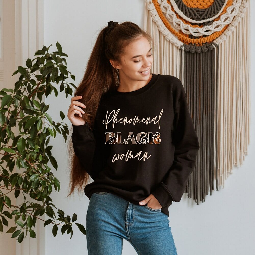 This Powerful Afro Woman Tee supports black queens, Afro-Americans, African-Americans, and strong black girls to feel the freedom in loving their culture and Afro-American roots. Get your best sweatshirt for seasons like Autumn, Spring, Winter, and Fall.