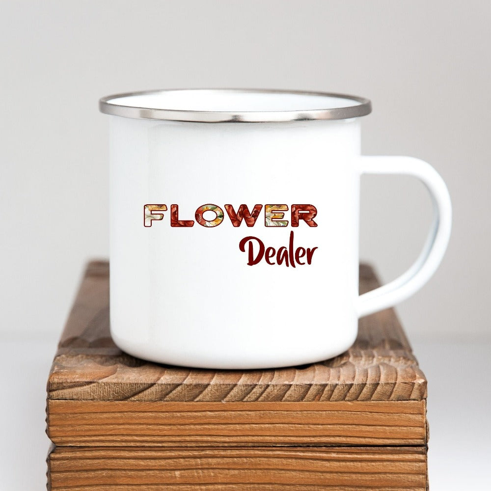 Funny florist birthday gift idea. This cute floral coffee mug is a great thoughtful gift for a friend, plant lover, home gardener, garden center store owner and flower plant mama.