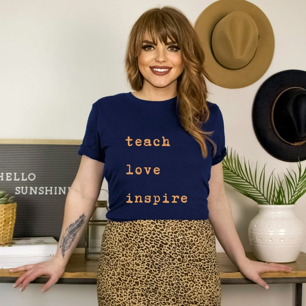Inspirational shirt gift idea for teacher, trainer, instructor and homeschool mama. Show appreciation to your favorite grade teacher with this vibrant trendy t-shirt. Perfect for elementary, middle or high school, back to school, last day of school, summer or spring break. Great for everyday use both in and out of the classroom.