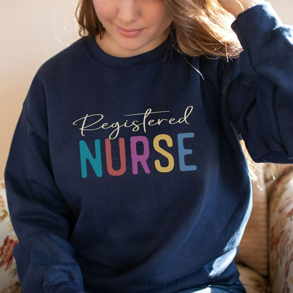 Retro Nurse Sweatshirt, New Emergency Nurse Welcome Gift, Unisex Crewneck Sweatshirt for Future Nurse, Registered NICU Nurse Outfit 