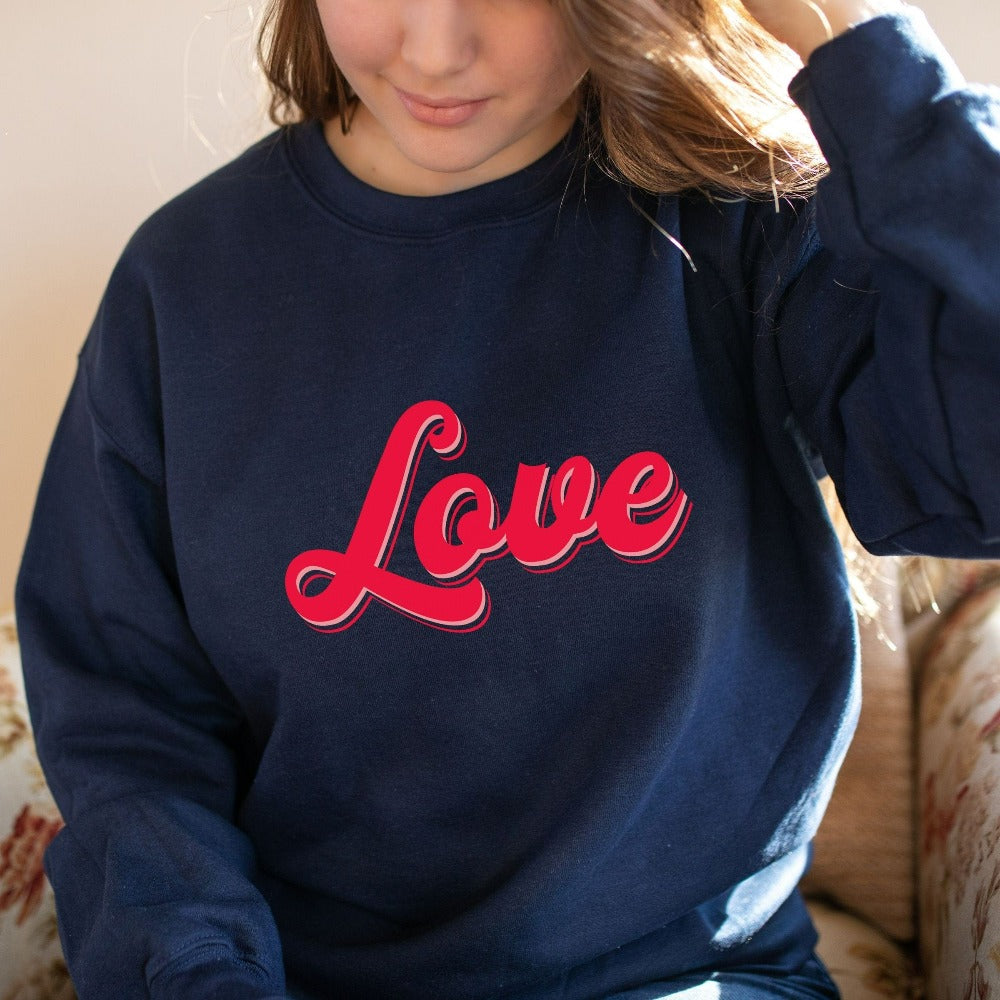 Retro Valentine Sweatshirt, Valentine's Day Shirt, Matching Sweatshirt for Valentines Hearts Day, Love Valentine Shirt, VDay Outfit