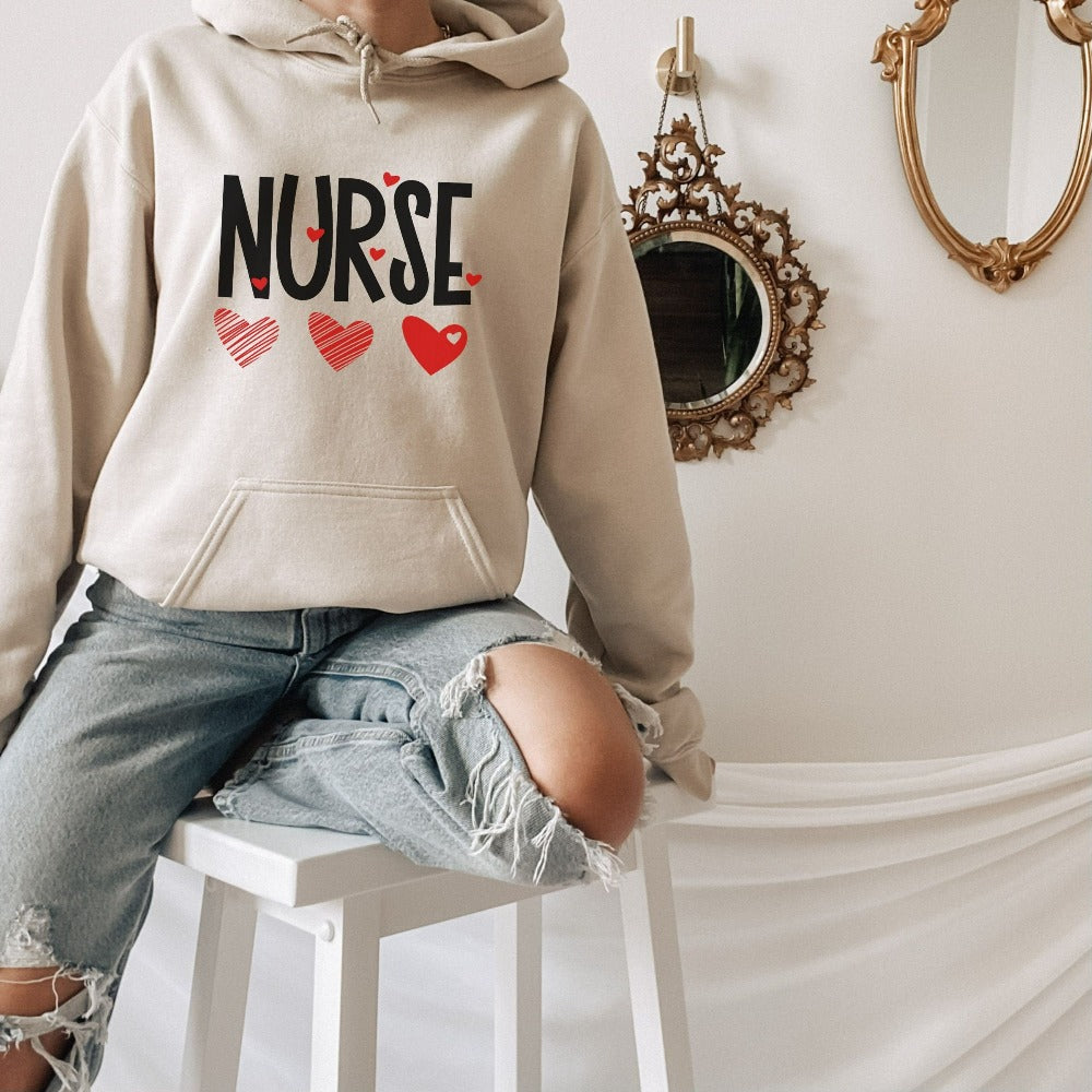 RN Nurse Sweatshirts, Womens Valentine's Day Sweater, Valentine Shirt for Nurses, Nurse Appreciation Gift, Matching Nurse Week Shirt