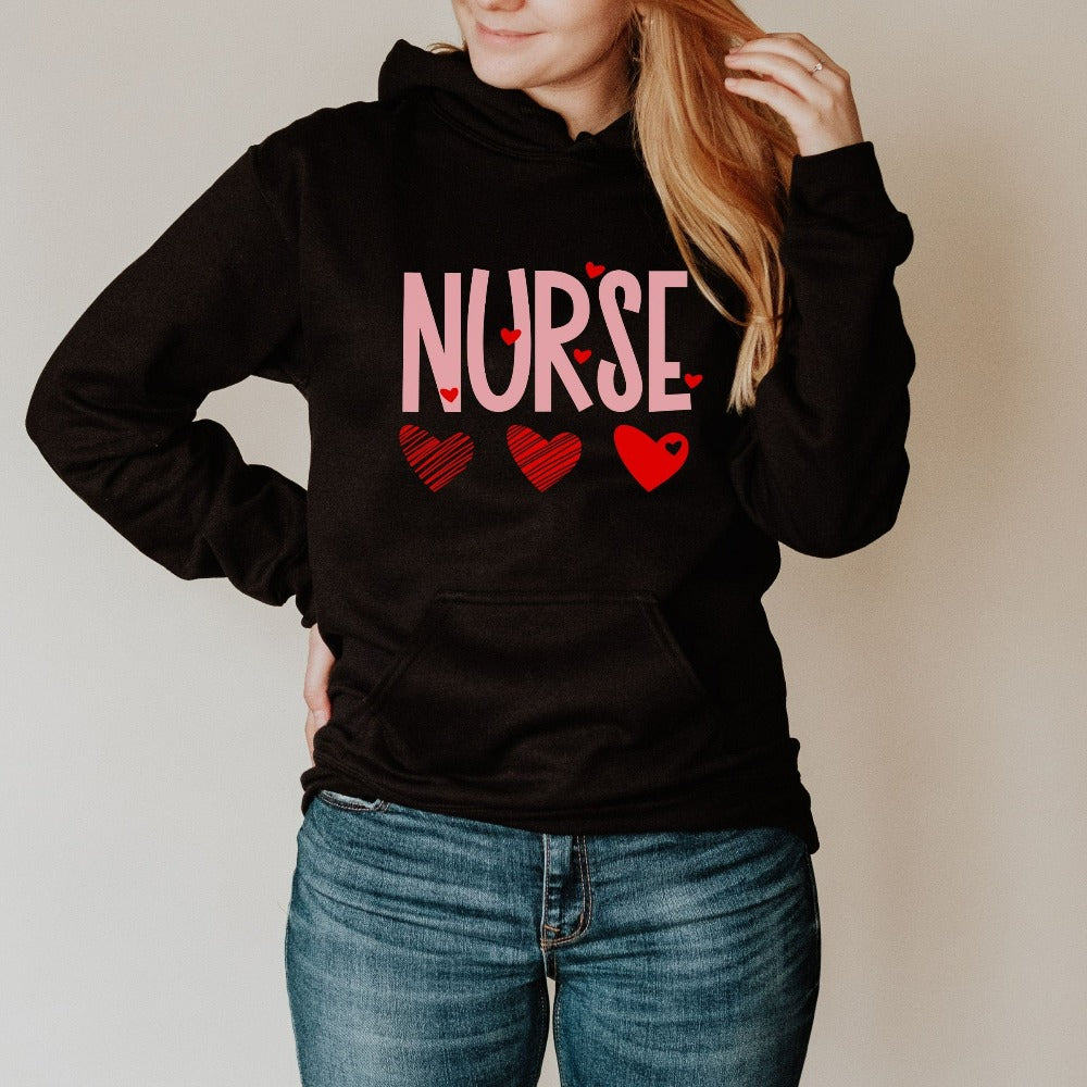 RN Nurse Sweatshirts, Womens Valentine's Day Sweater, Valentine Shirt for Nurses, Nurse Appreciation Gift, Matching Nurse Week Shirt