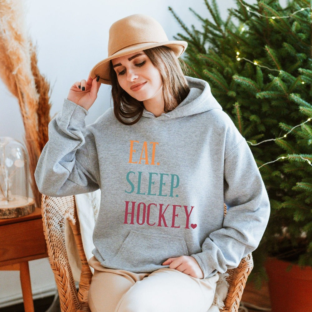 Eat Sleep Hockey Minimalist Hoodie - Main Image