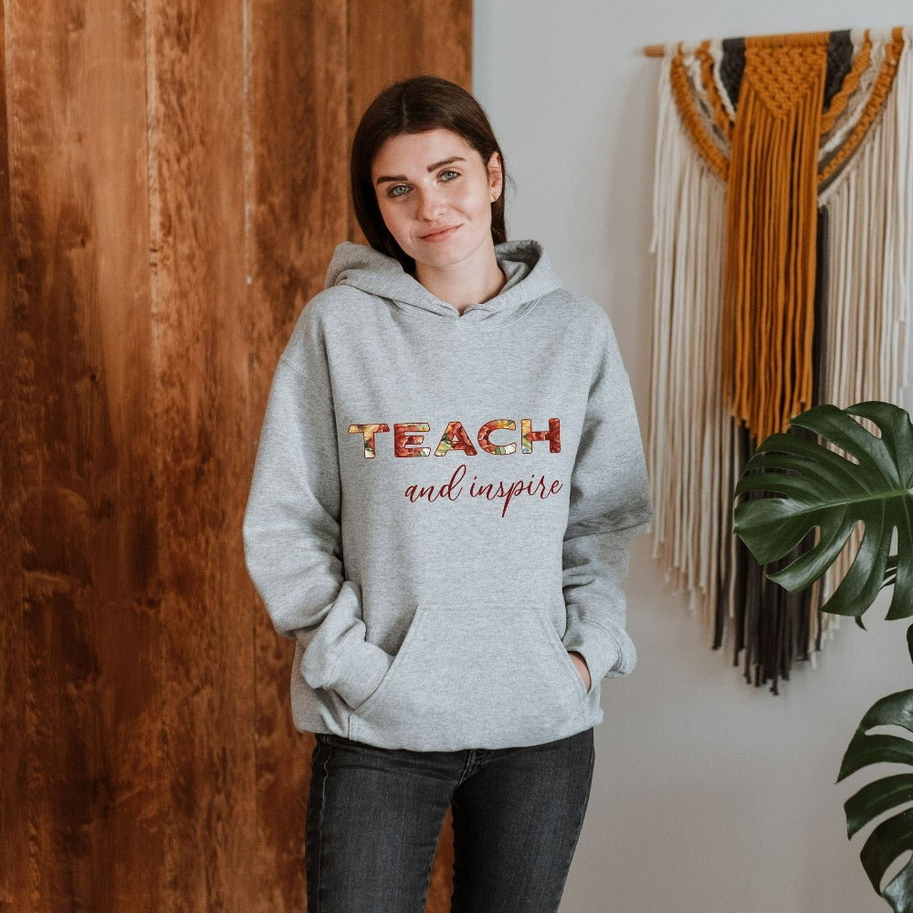 Floral sweatshirt gift idea for teacher, trainer, instructor and homeschool mama. Show appreciation to your favorite grade teacher with this vibrant trendy shirt. Perfect for elementary, middle or high school, back to school, last day of school, summer or spring break. Great for everyday use both in and out of the classroom.