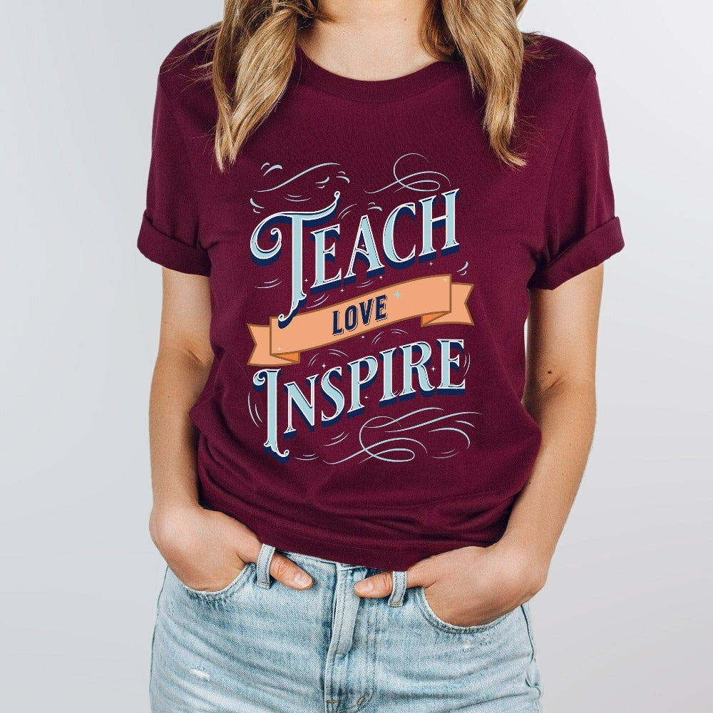 Inspirational shirt gift idea for teacher, trainer, instructor and homeschool mama. Show appreciation to your favorite grade teacher with this vibrant trendy t-shirt. Perfect for elementary, middle or high school, back to school, last day of school, summer or spring break. Great for everyday use both in and out of the classroom.