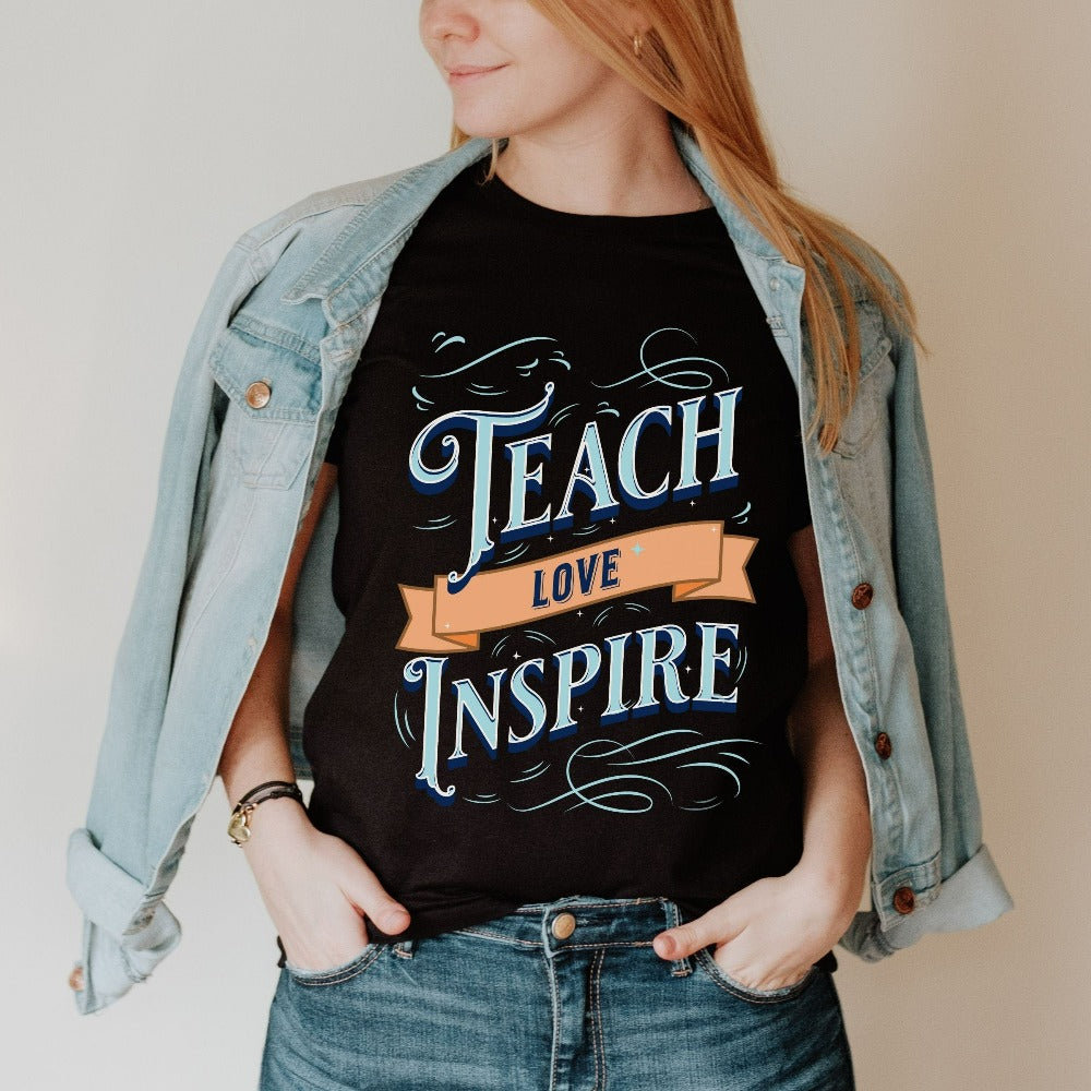 Inspirational shirt gift idea for teacher, trainer, instructor and homeschool mama. Show appreciation to your favorite grade teacher with this vibrant trendy t-shirt. Perfect for elementary, middle or high school, back to school, last day of school, summer or spring break. Great for everyday use both in and out of the classroom.