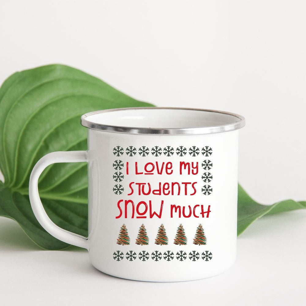 Teacher Christmas Mugs, Christmas Gift for Teacher, Teacher Christmas Tea Mug, Winter Holiday Cups, Teacher Christmas Cups, Xmas Gift