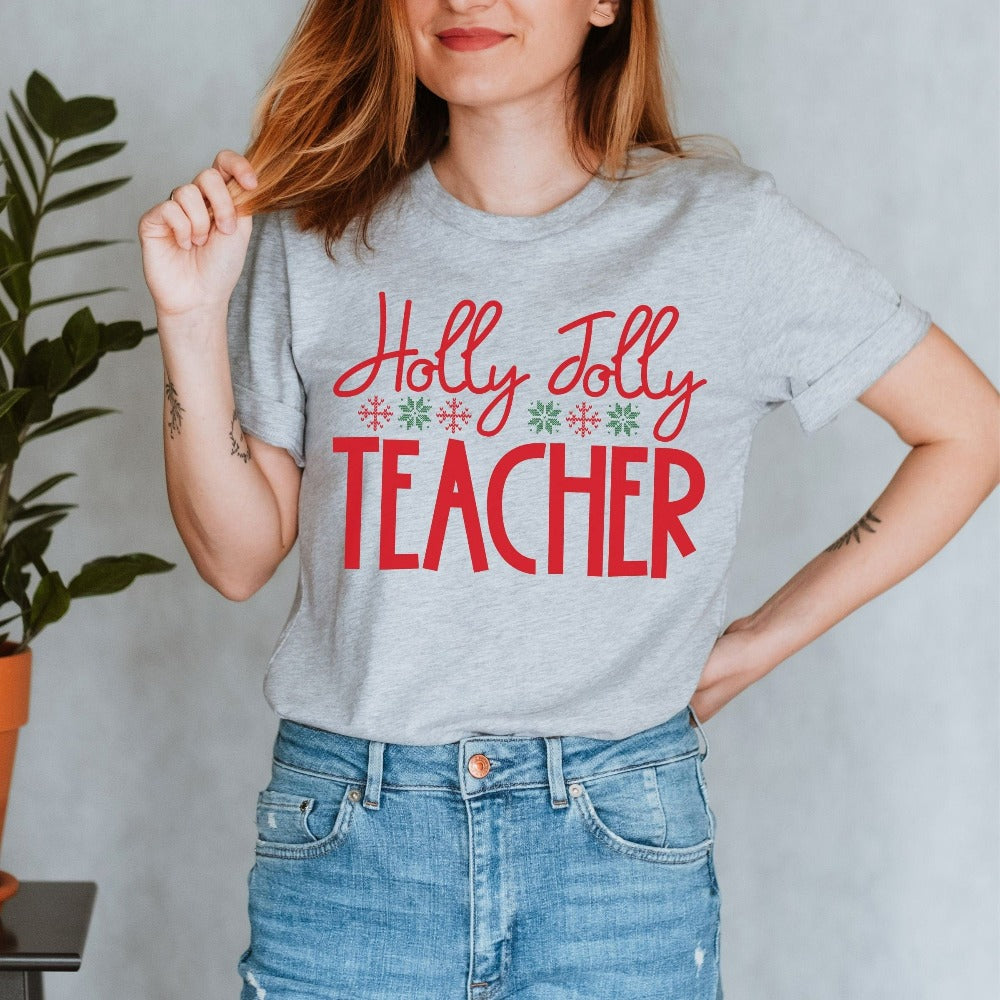 Teacher Christmas Shirts, Winter T-Shirt for Women, Teacher Shirt for Christmas, Christmas Gift for Teacher, Teacher Holiday Tees Christmas Break