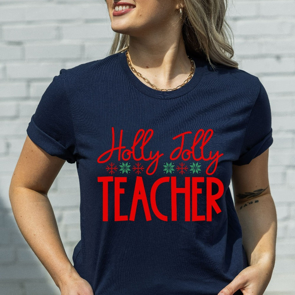 Teacher Christmas Shirts, Winter T-Shirt for Women, Teacher Shirt for Christmas, Christmas Gift for Teacher, Teacher Holiday Tees Christmas Break
