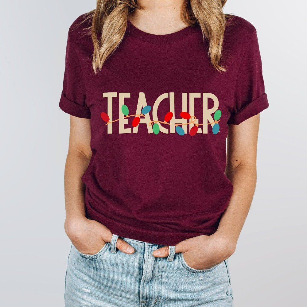Teacher Shirts for Christmas, Merry Christmas Teacher Gift Ideas, Christmas Party Teacher TShirts, Xmas Teacher Tee, Elementary Team Shirt