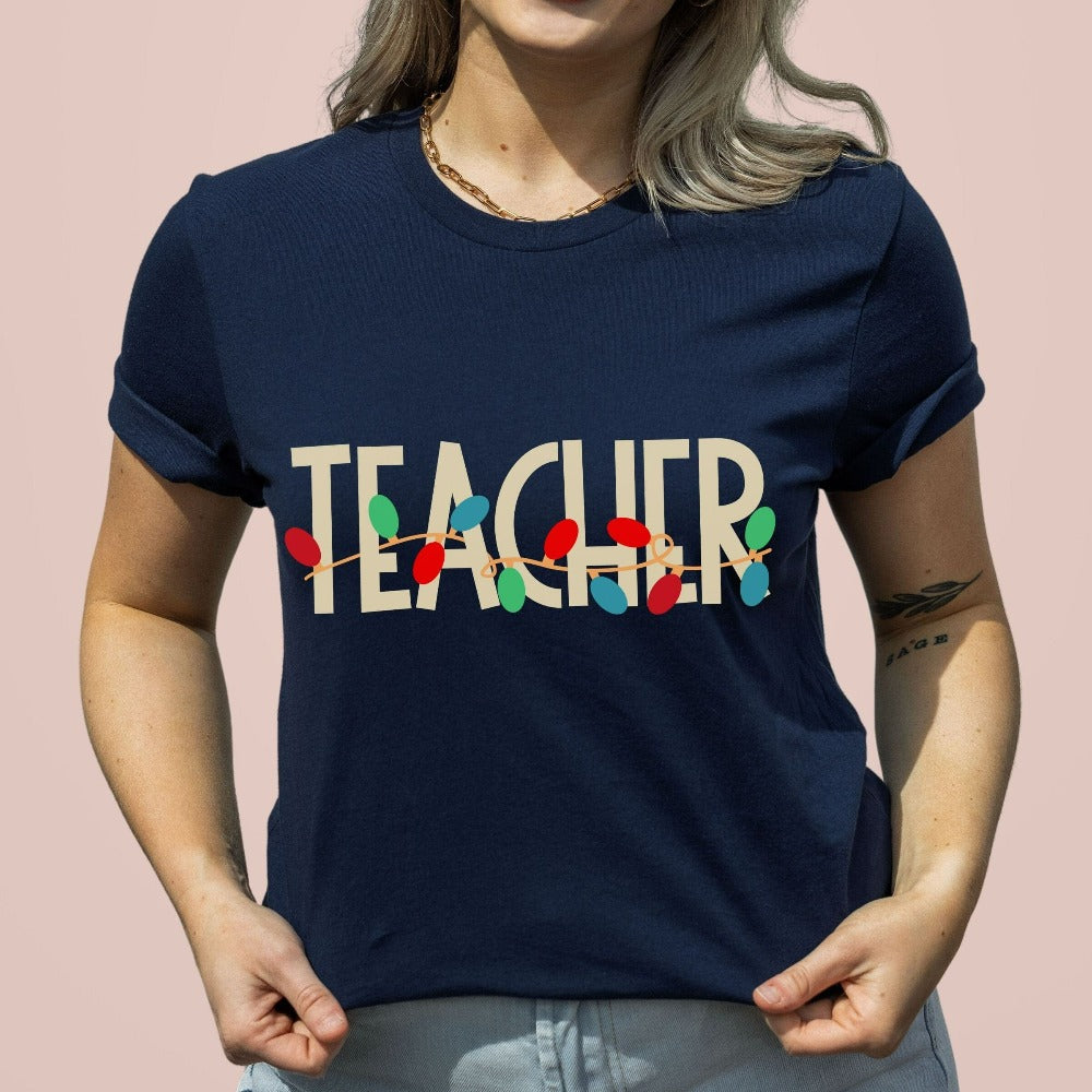 Teacher Shirts for Christmas, Merry Christmas Teacher Gift Ideas, Christmas Party Teacher TShirts, Xmas Teacher Tee, Elementary Team Shirt