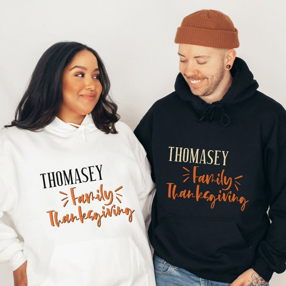 Get the turkey vibes with a custom family thanksgiving group hoodie. Perfect souvenir gift idea for holidays, family reunions, family trip present for cousin, relatives, grandparents, mom dad sibling, aunt uncle. Custom winter season memorable gift.