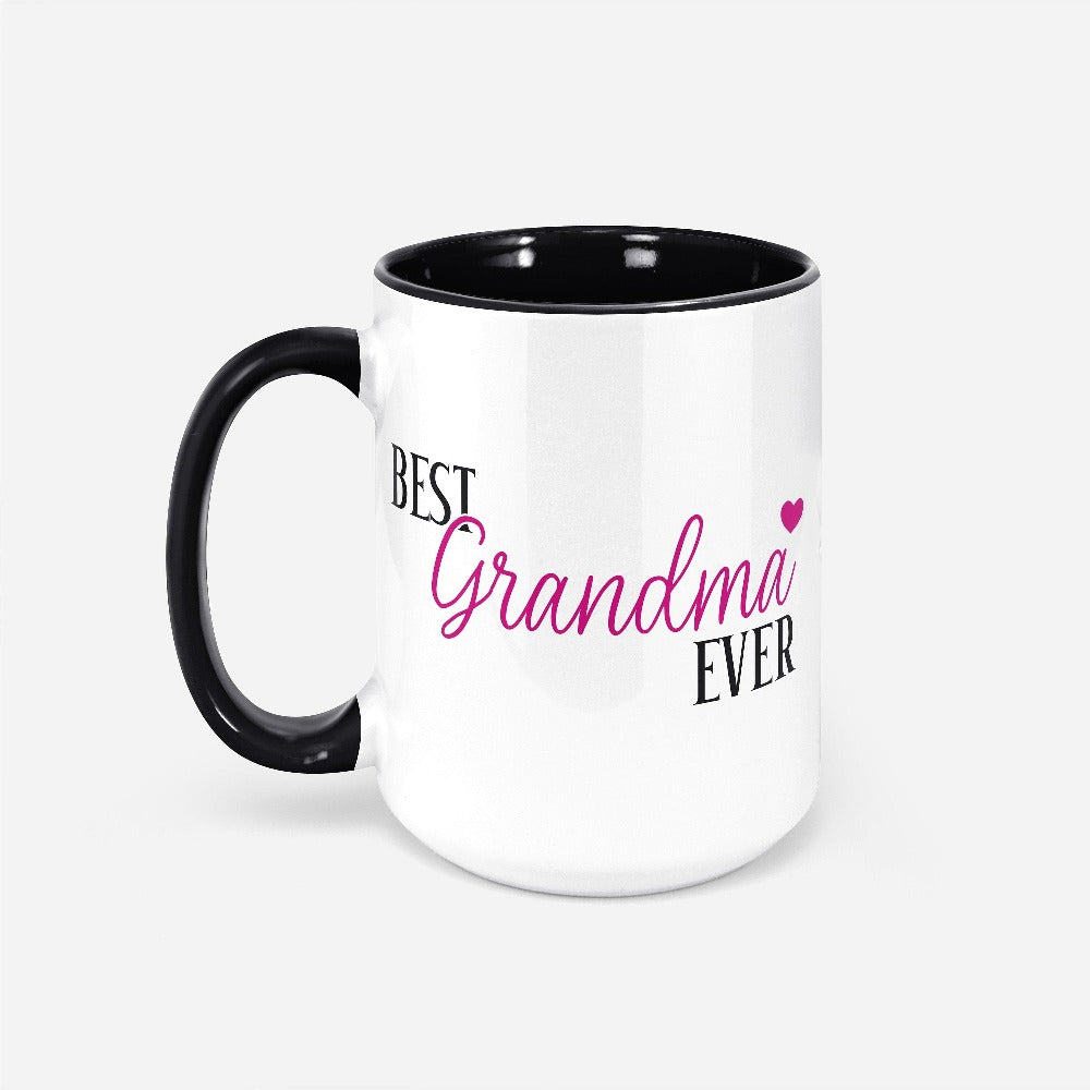 Best grandma ever coffee mug is a great gift idea for grandma' on her birthday, Mother's Day, Christmas holiday, Thanksgiving and more! Whichever way you refer to your favorite granny - Memaw, nanny, Nonna, Abuela, Glamma, Lola, Gram, G-Madre, Oma, Yaya, Ouma, Mimi or Gigi - let her know how much you appreciate her with this thoughtful gift. For the soon to be Grandmothers, this is a cute baby announcement or pregnancy reveal souvenir for the mom, promoted to future grand mom.