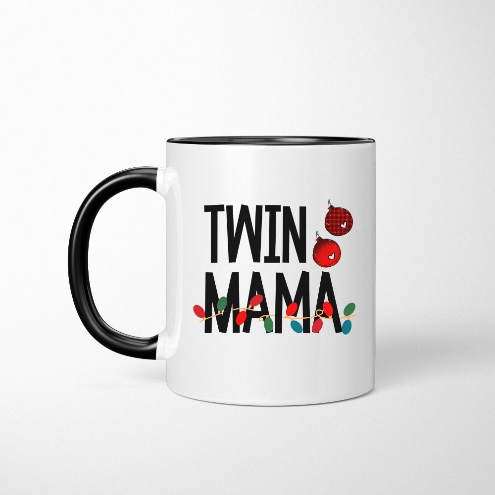 Twin Mama Christmas Gift, Gift for New Mom, IVF Miracle Holiday Present, Pregnancy Announcement to Spouse, Family New Baby Surprise, Christmas Mug