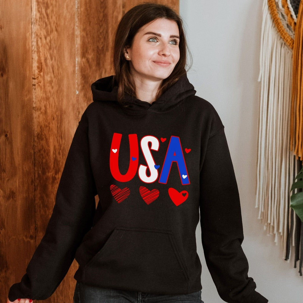 USA Sweatshirt for Women, 4th of the July Womans Shirt, Independence Sweatshirt, Freedom Shirt Gift for American, July 4th Top 