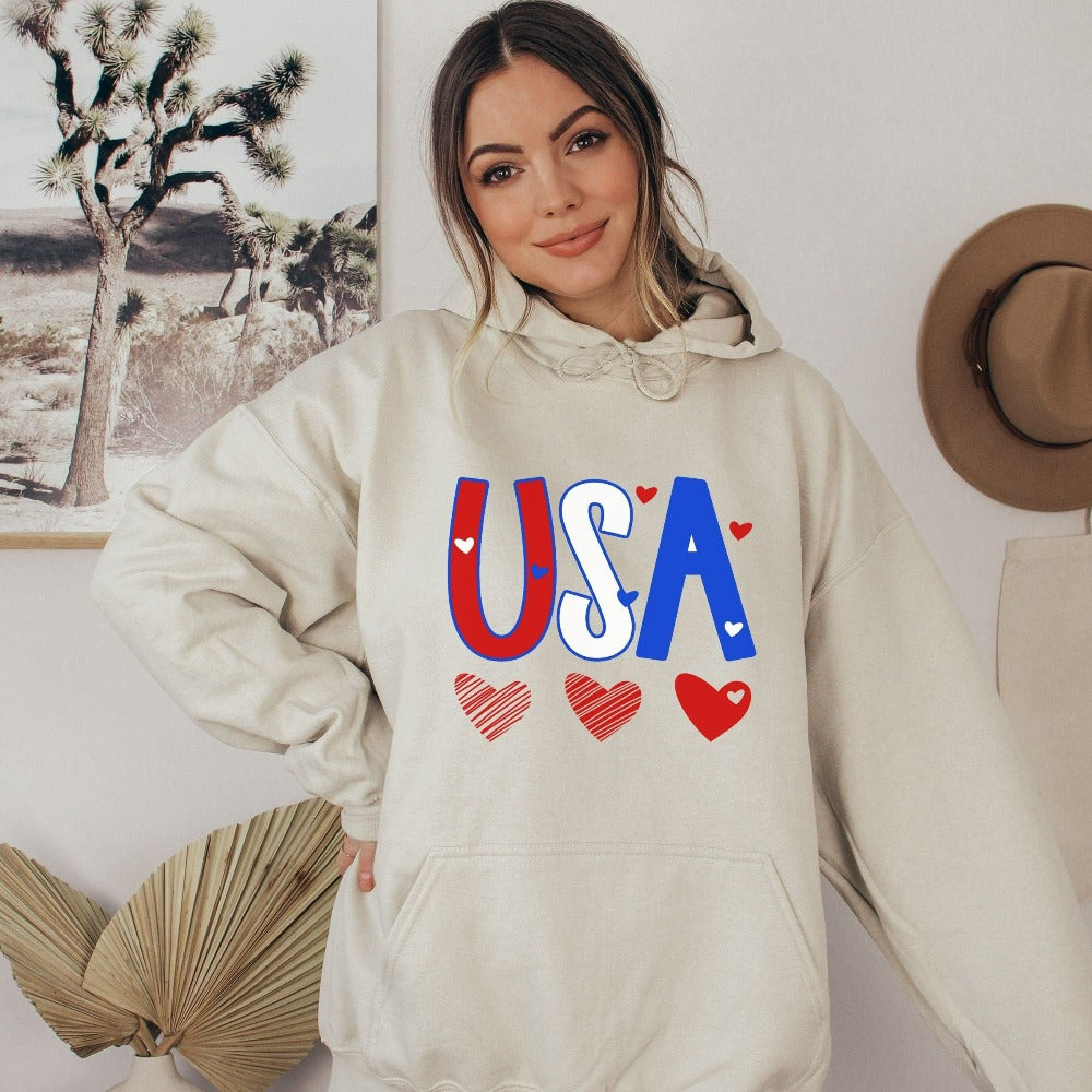 USA Sweatshirt for Women, 4th of the July Womans Shirt, Independence Sweatshirt, Freedom Shirt Gift for American, July 4th Top