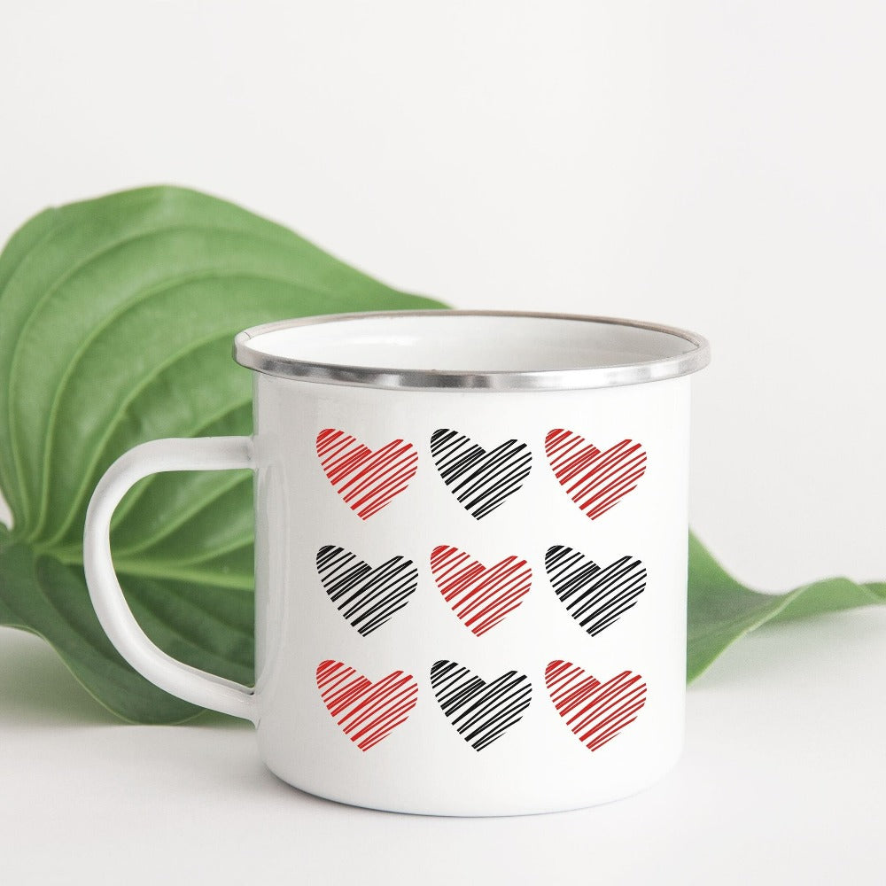 Valentine Coffee Mug, Matching Bestie Bestfriend Valentines Mug, Scribble Heart Coffee Cup, Teachers Valentine's Day Gift, Heart Mug 