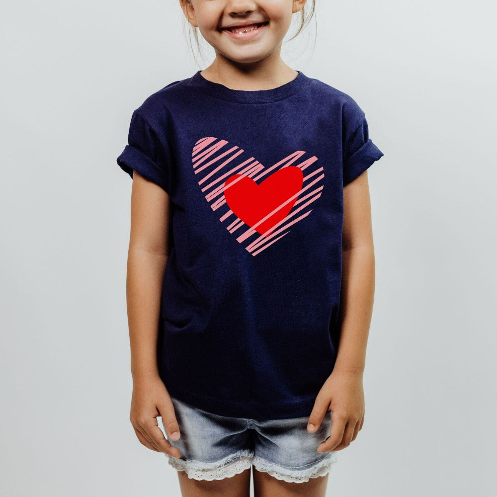 Valentine Heart T-Shirt, Valentine's Day Shirt Gift for Her, Unisex Scribble Heart Shirt, Wife Valentines Heart T-shirt Outfit