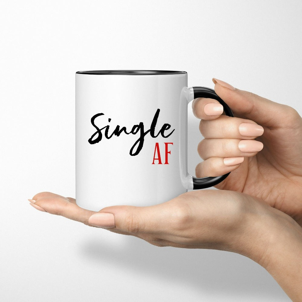 Valentine's Day Coffee Mug, Singles Valentine Mug, Funny Newly Single Mug, Breakup Divorced Gift for Her Him, Anti Valentine AF Cups