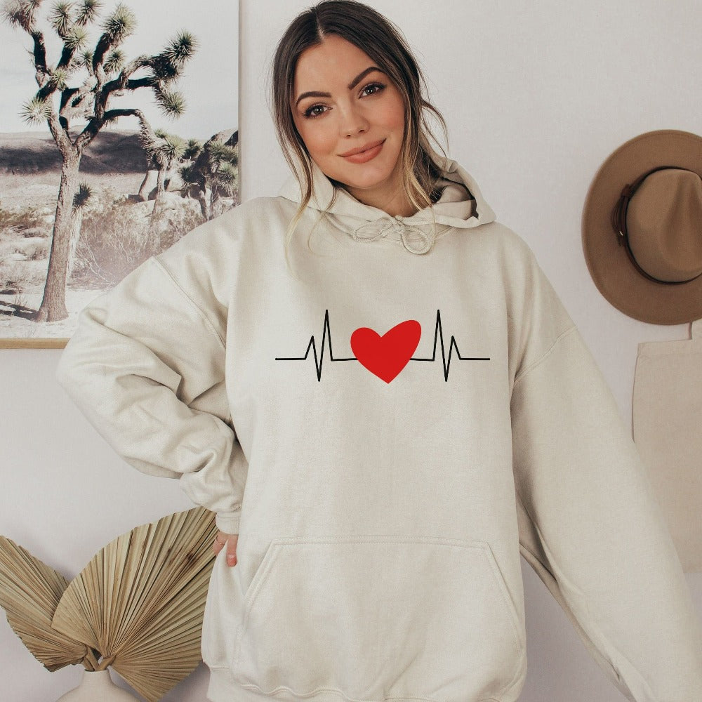 Valentine's Day Gift for Women, Heartbeat Shirt, Nurse Sweatshirt, Valentines Sweatshirt for Nurse Couples, Valentine Day Shirt Top