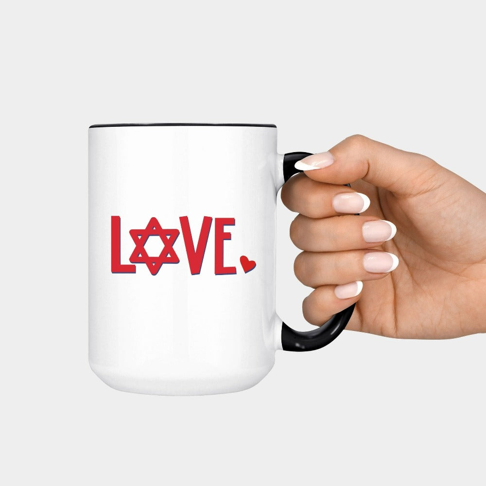 Valentine's Day Gift, Jewish Hot Chocolate Mug, Cute Coffee Mug, Wife Spouse Valentines Birthday Present, VDay Gift Idea for Mom Dad