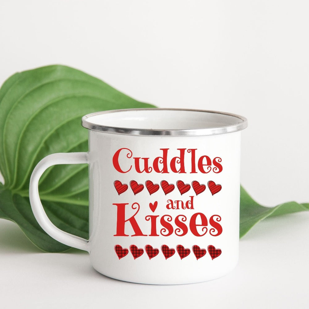 Valentine's Day Heart Mug, Teacher Valentine Mug Ideas, Heart Love Cups, Buffalo Plaid Mug for Valentines Day, Cute Vday Gift for Her 