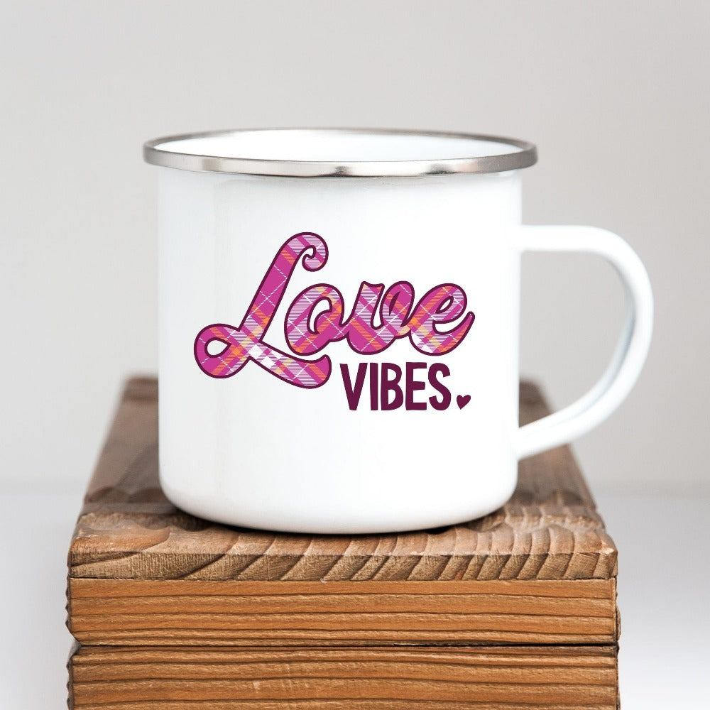 Valentine's Day Mug, Heart Day Anniversary Couple Mug, Valentines Day Gift for Her Him, Love Vibes Valentine Coffee Mug, Family Vday 