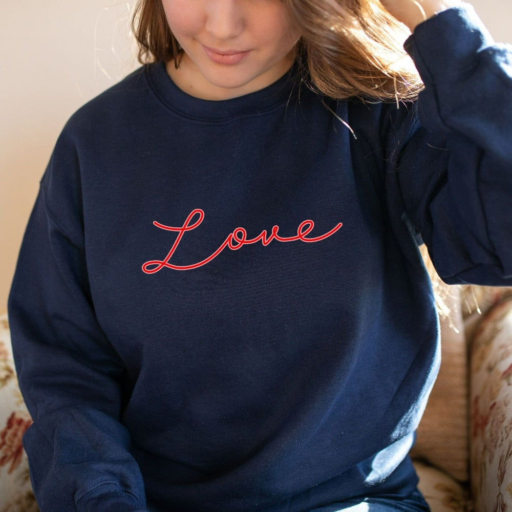 Valentine's Day Sweatshirt, Anniversary Gift for Couples, Women Valentines Day Crewneck Sweatshirt, Heart Love Shirts, Love Sweater 