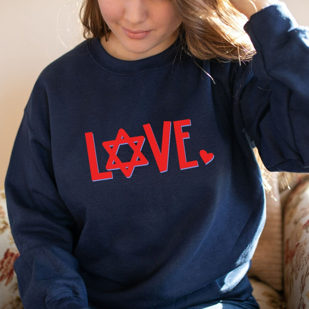 Valentine's Day Sweatshirt, Couple Matching Valentines Shirt, Jewish Gift for Girlfriend, Love Vday Crewneck Sweater for Women Wife