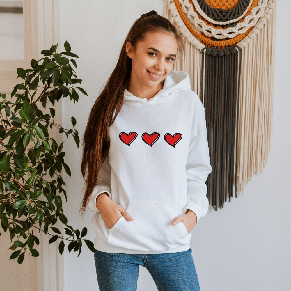 Valentine's Day Sweatshirt, Matching Heart Sweater for Women, Crewneck Sweatshirt for Valentines Day, Lovely Valentine Outfit