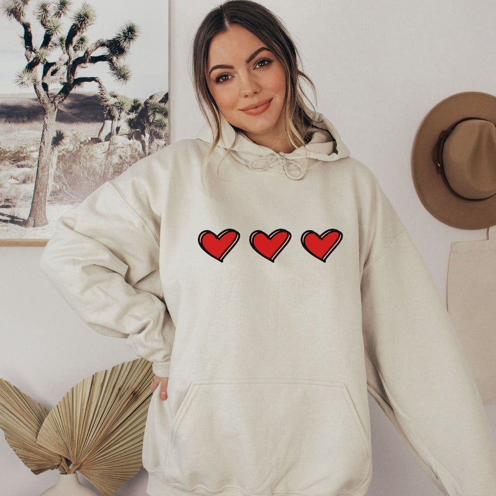 Valentine's Day Sweatshirt, Matching Heart Sweater for Women, Crewneck Sweatshirt for Valentines Day, Lovely Valentine Outfit