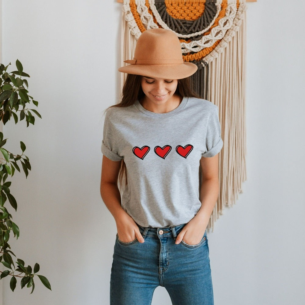 Valentine Shirt for Women, Lovely Gift for Valentines Day, Couple Love Heart TShirt, Happy Valentine's Day Tees, V-day Outfit