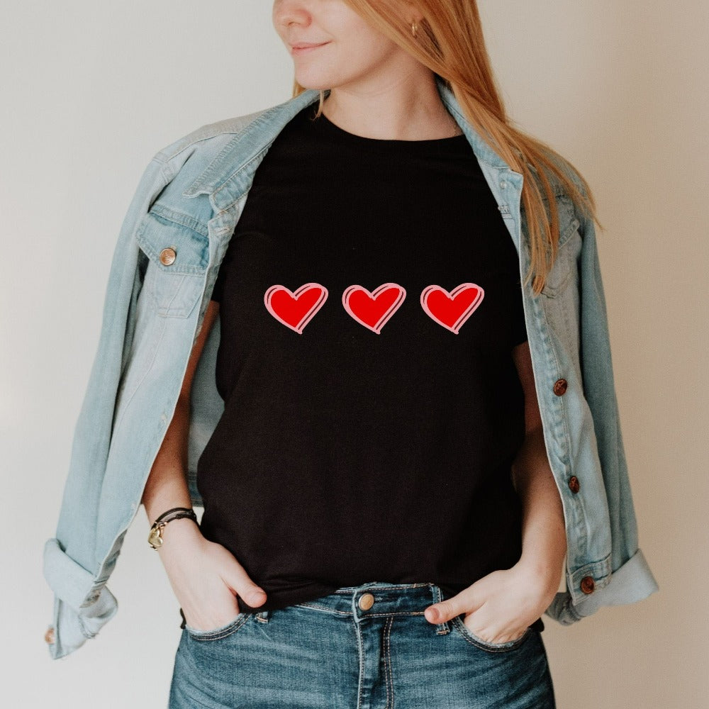 Valentine Shirt for Women, Lovely Gift for Valentines Day, Couple Love Heart TShirt, Happy Valentine's Day Tees, V-day Outfit