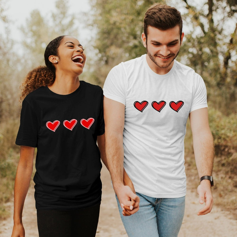 Valentine Shirt for Women, Lovely Gift for Valentines Day, Couple Love Heart TShirt, Happy Valentine's Day Tees, V-day Outfit